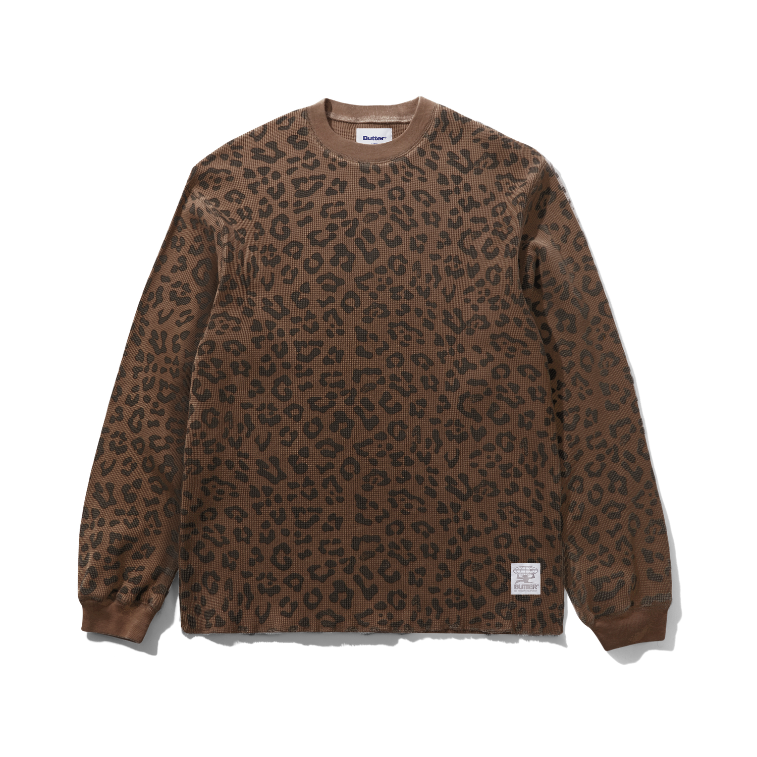 Waffle L/S Top, Leopard