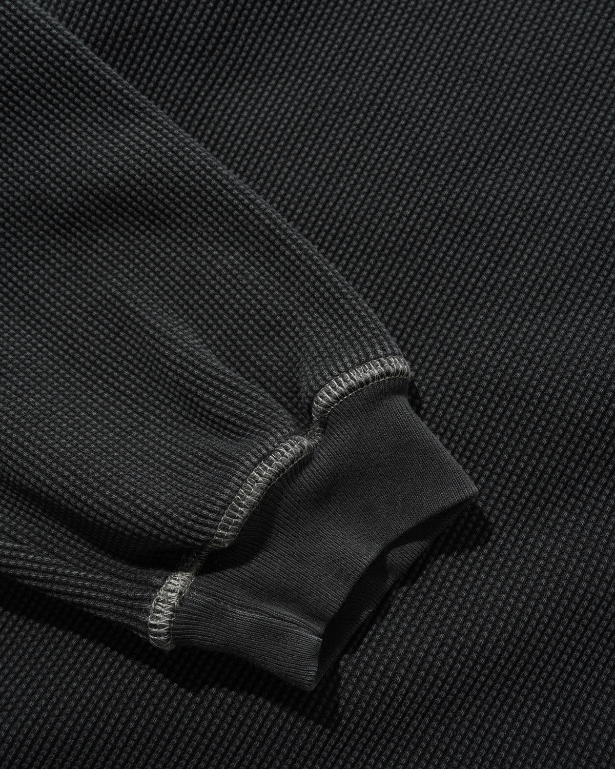 Waffle L/S Top, Washed Black