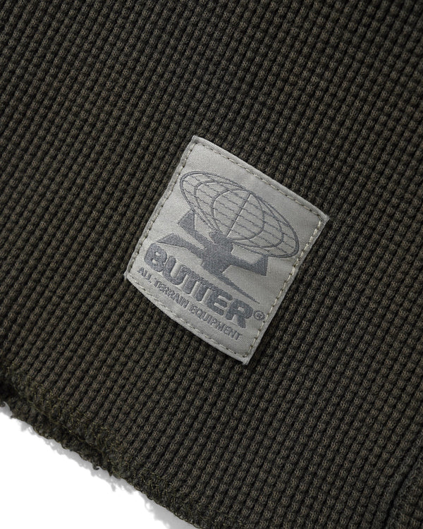 Butter Goods Waffle L/S Top, Washed Dark Grey