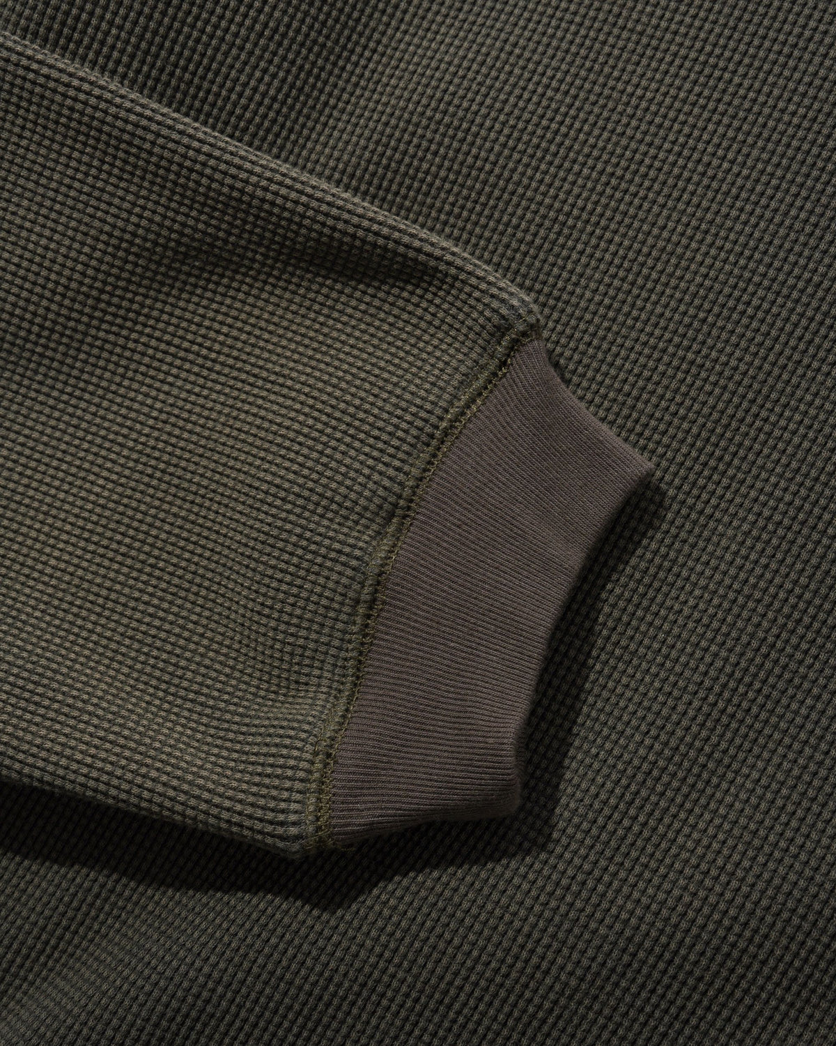 Waffle L/S Top, Washed Dark Grey
