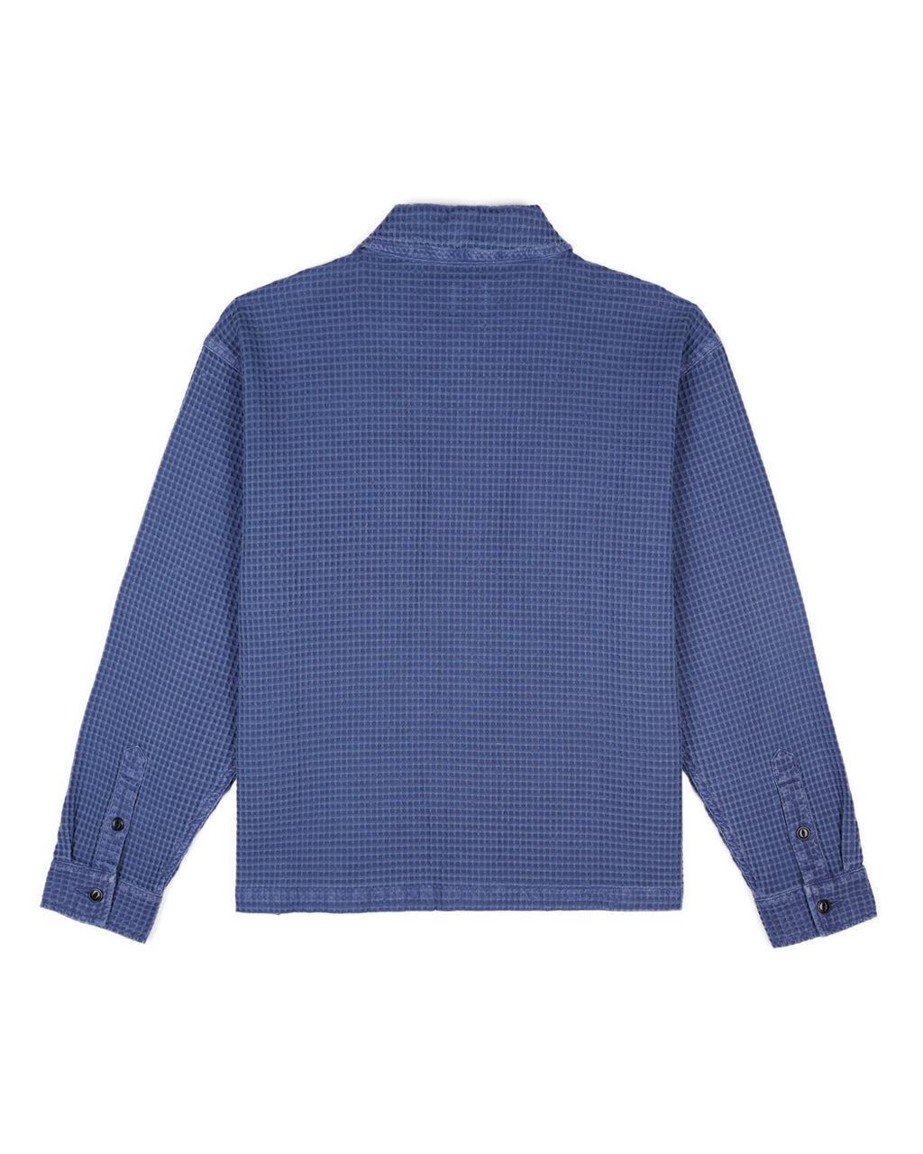 Waffle Button Front Shirt, Blueberry