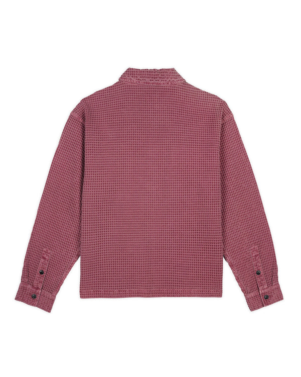 Brain Dead Waffle Button Front Shirt, Berry