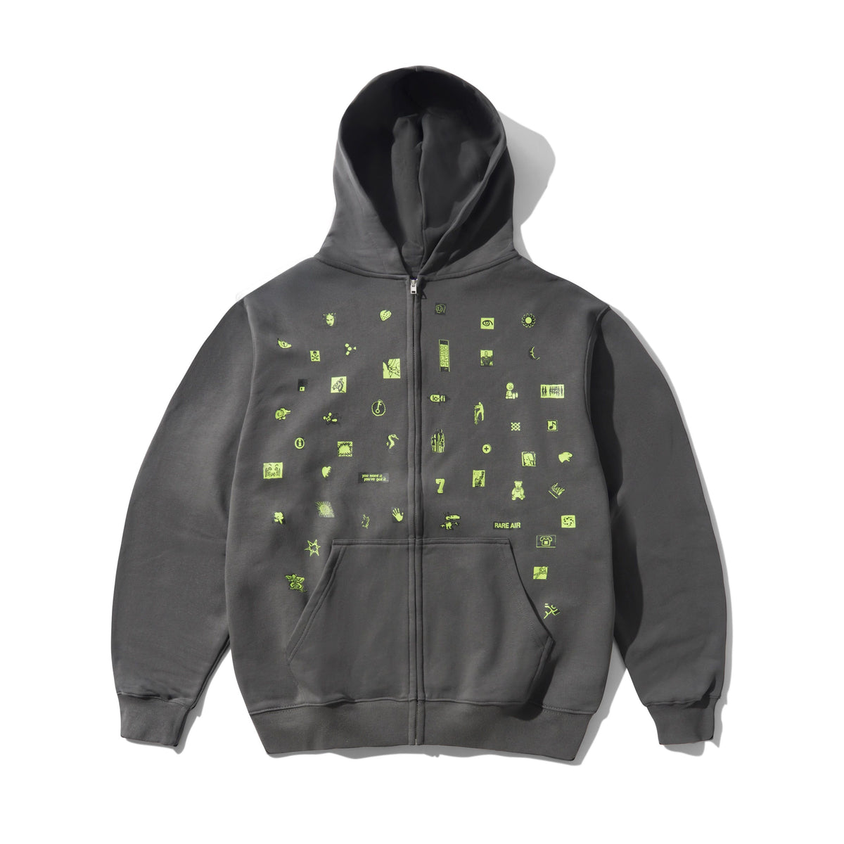 Want It Zip-Thru Hood, Charcoal