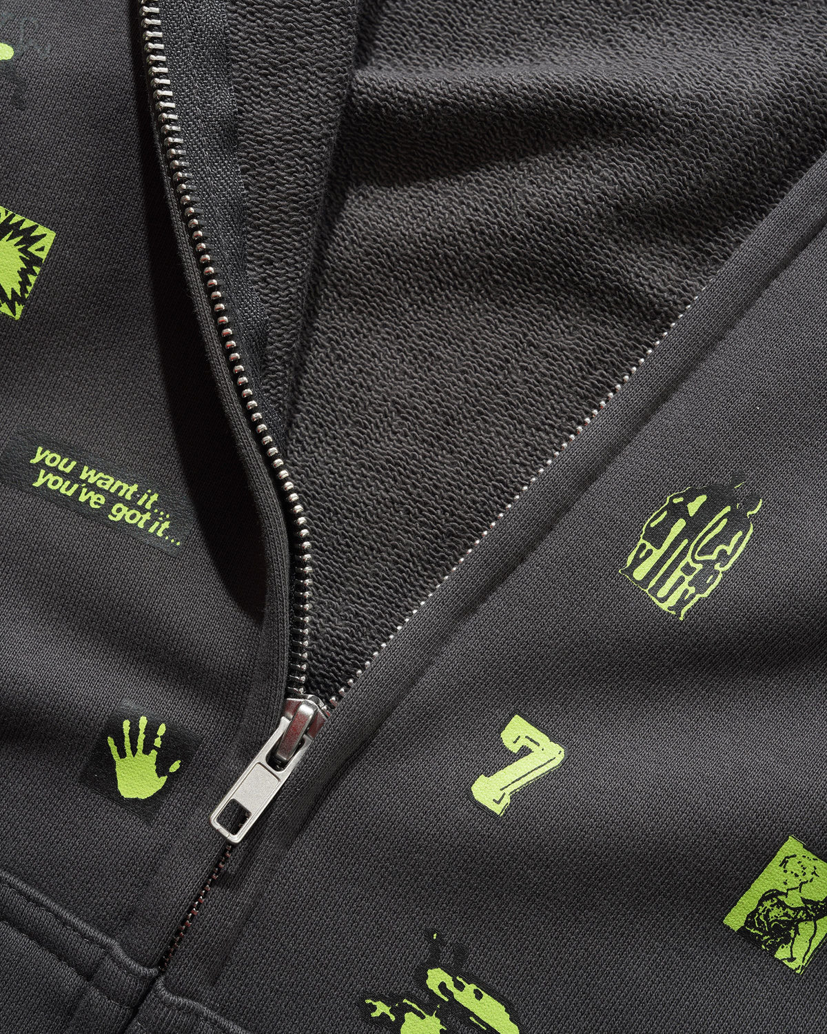 Want It Zip-Thru Hood, Charcoal