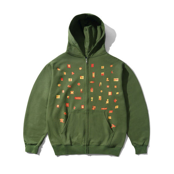 Lo-Fi Want It Zip-Thru Hood, Moss
