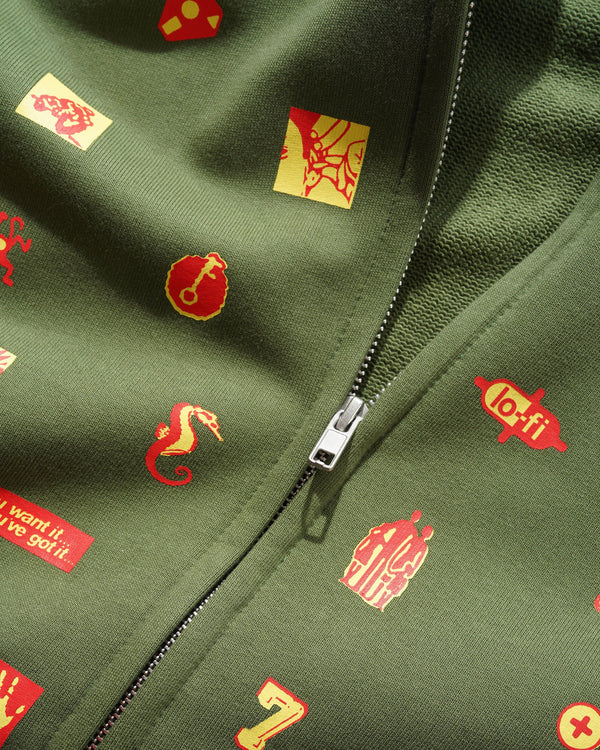 Lo-Fi Want It Zip-Thru Hood, Moss