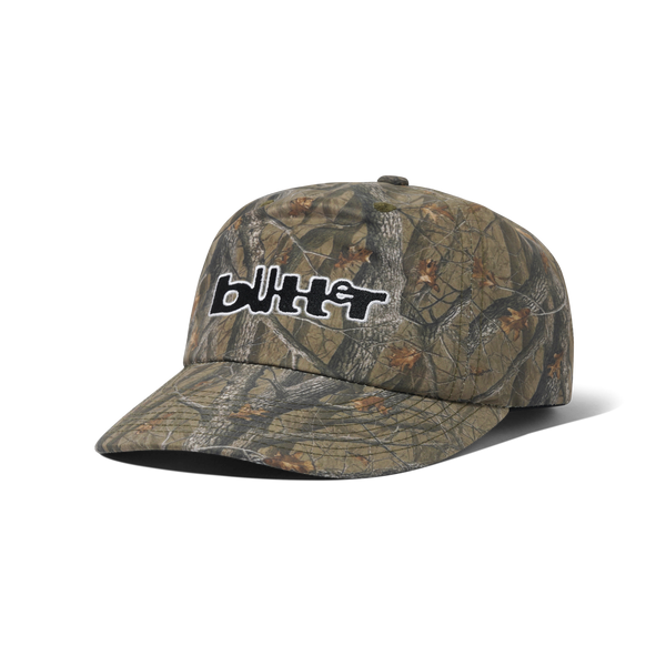 Butter Goods Warped 5 Panel Cap, Forest Camo
