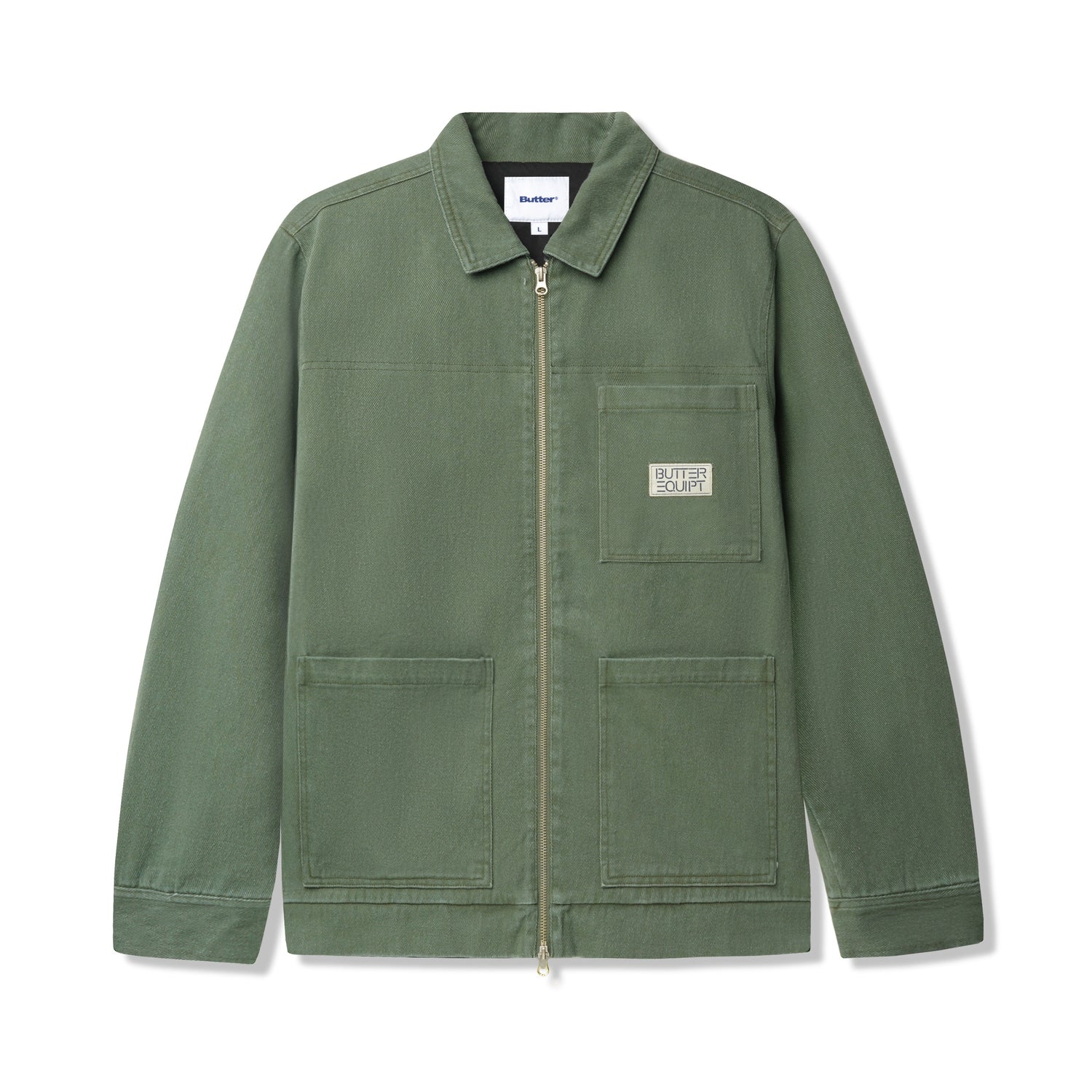 Washed Zip Up Jacket, Pine