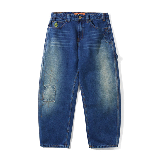 Weathergear Denim Jeans, Repaired Indigo