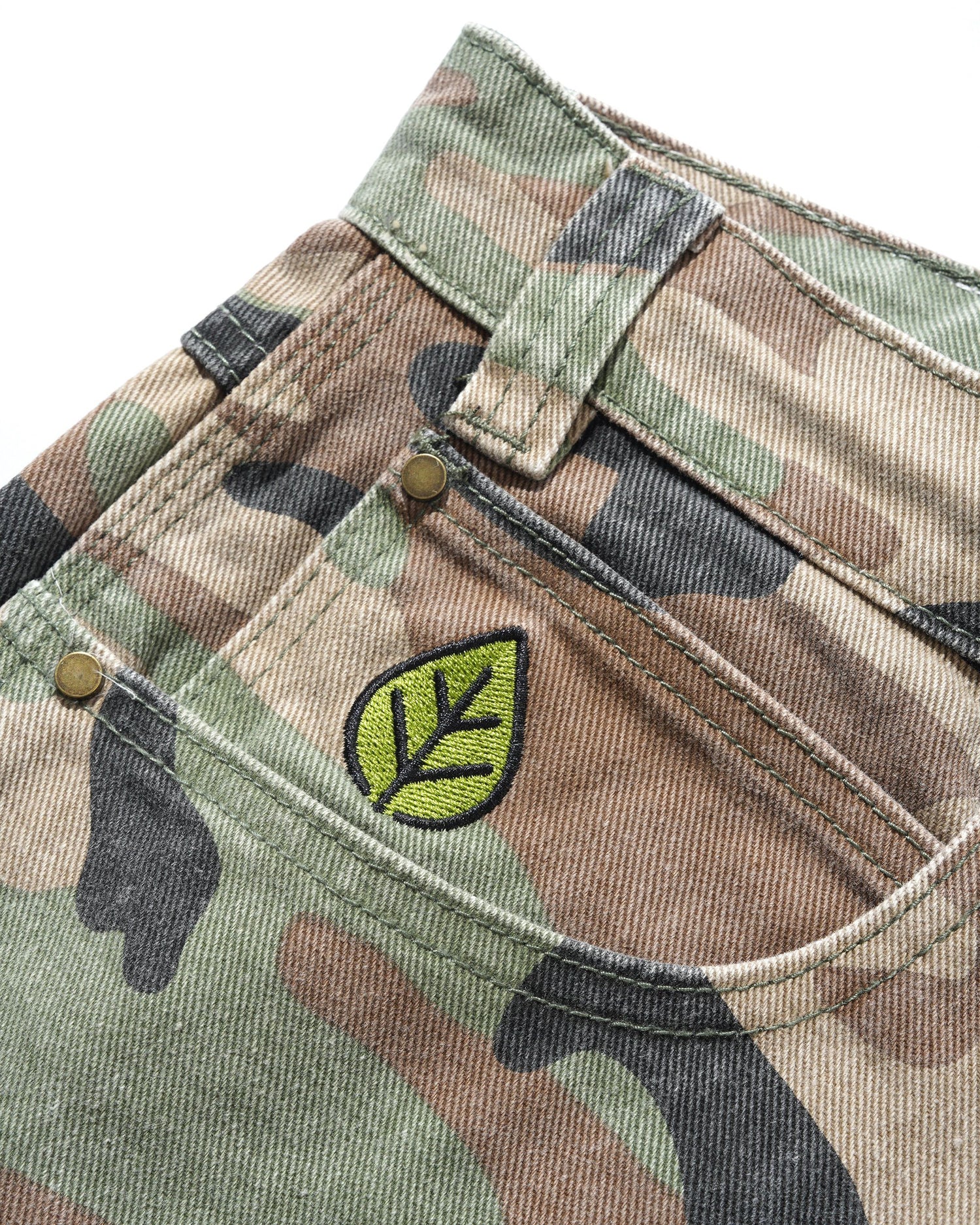 Weathergear Denim Shorts, Woodland Camo