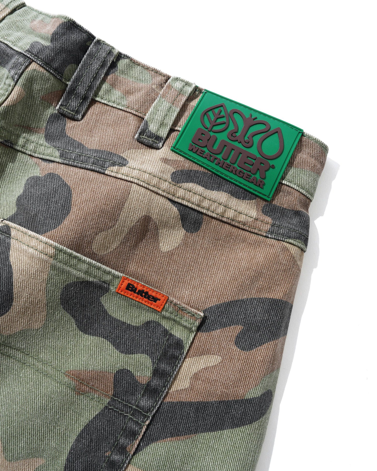 Weathergear Denim Shorts, Woodland Camo