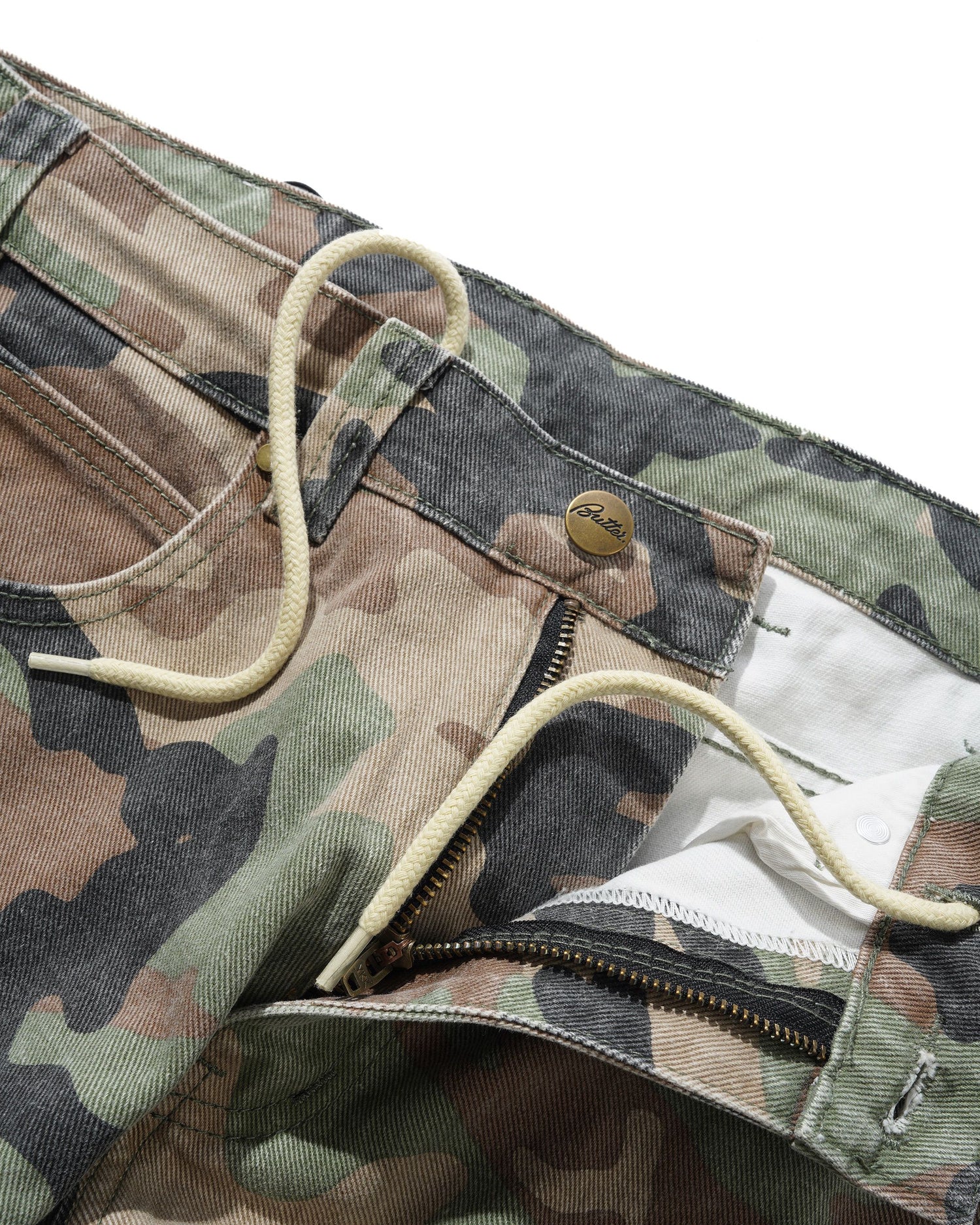 Weathergear Denim Shorts, Woodland Camo