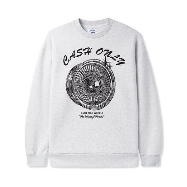 Cash Only Wheels Crewneck, Ash