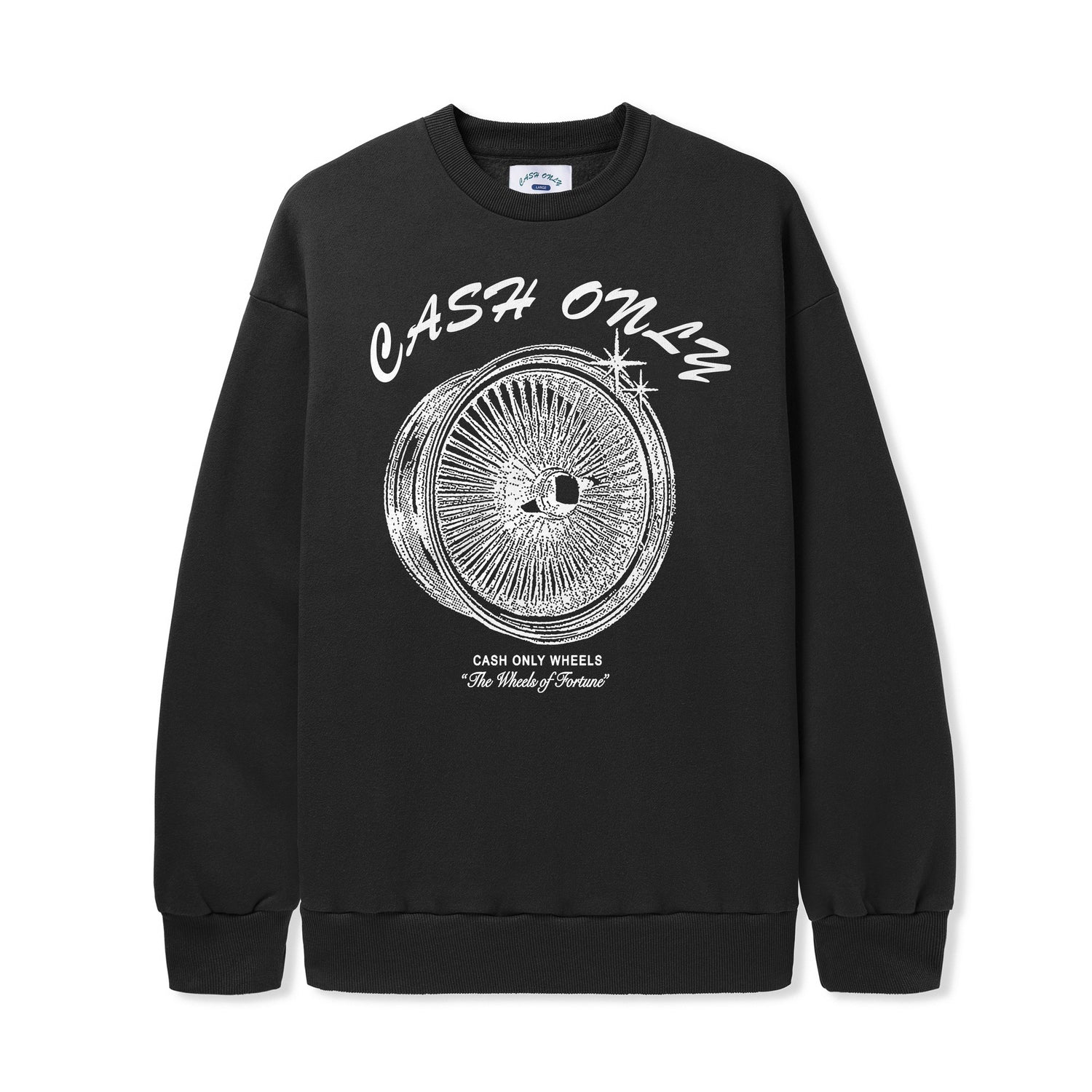 Wheels Crewneck, Black