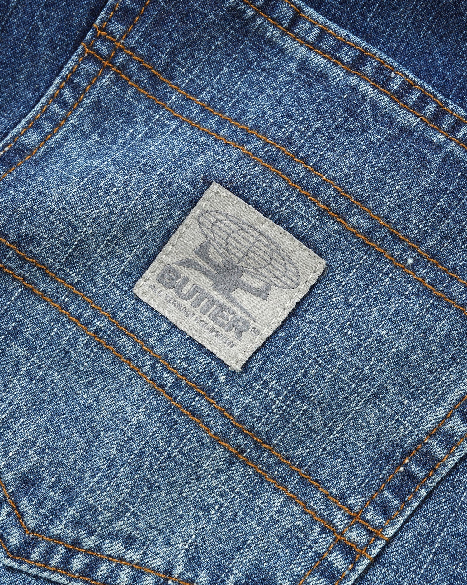 Wide Cut Denim Jeans, Dark Blue Slub