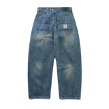 Wide Cut Denim Jeans, Faded Work Blue