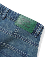 Wide Cut Denim Jeans, Faded Work Blue