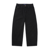 Wide Cut Denim Jeans, Flat Black