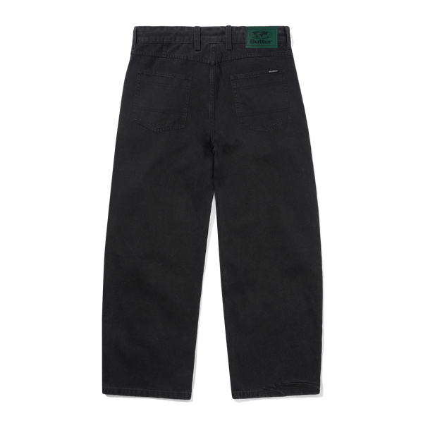 Butter Goods Wide Cut Denim Jeans, Flat Black