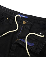 Wide Cut Denim Jeans, Flat Black