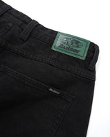 Wide Cut Denim Jeans, Flat Black