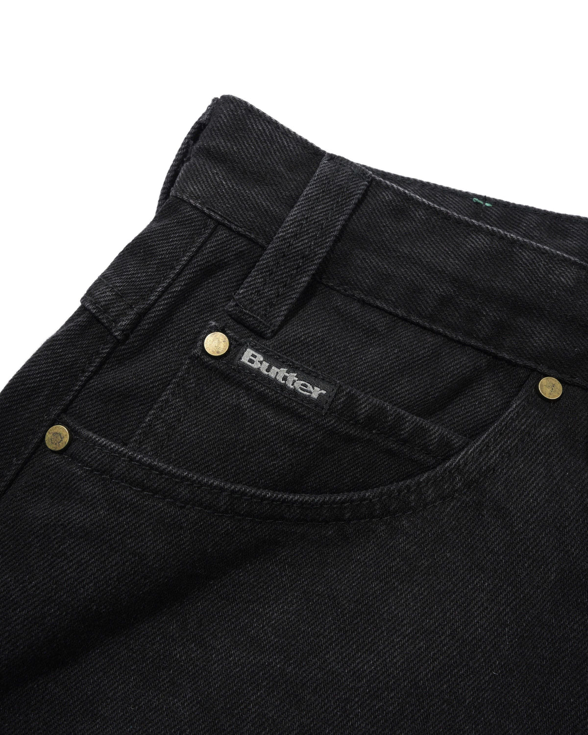 Wide Cut Denim Jeans, Flat Black
