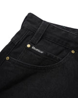 Wide Cut Denim Jeans, Flat Black