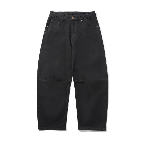 Butter Goods Wide Cut Denim Jeans, Flat Black Selvedge