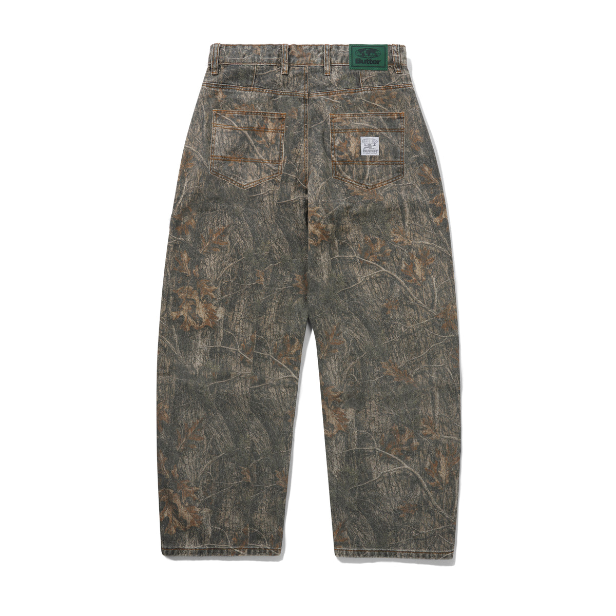 Wide Cut Denim Jeans, Forest Camo
