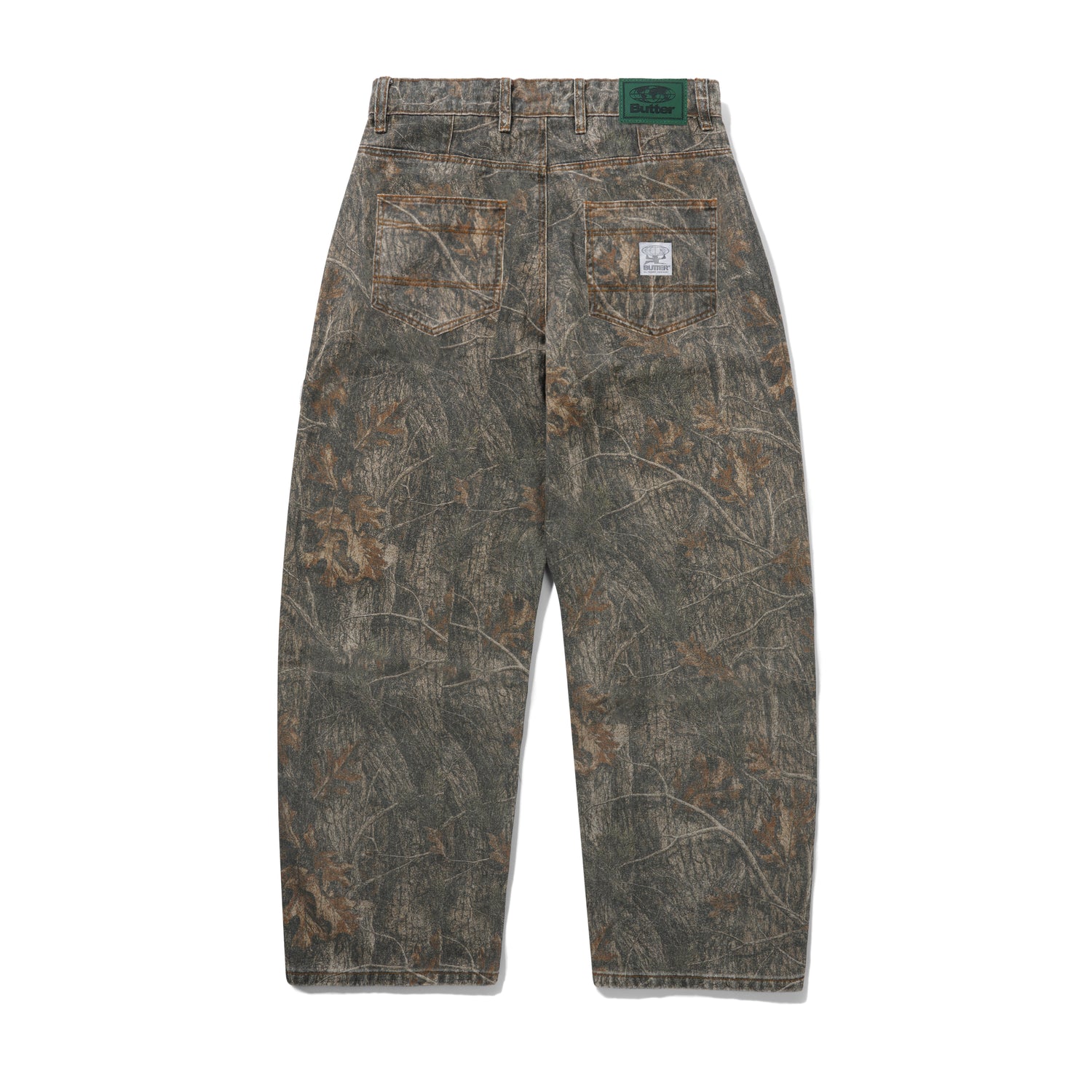 Wide Cut Denim Jeans, Forest Camo