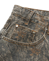 Wide Cut Denim Jeans, Forest Camo