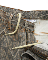 Wide Cut Denim Jeans, Forest Camo