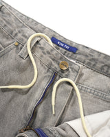 Wide Cut Denim Jeans, Grey Wash