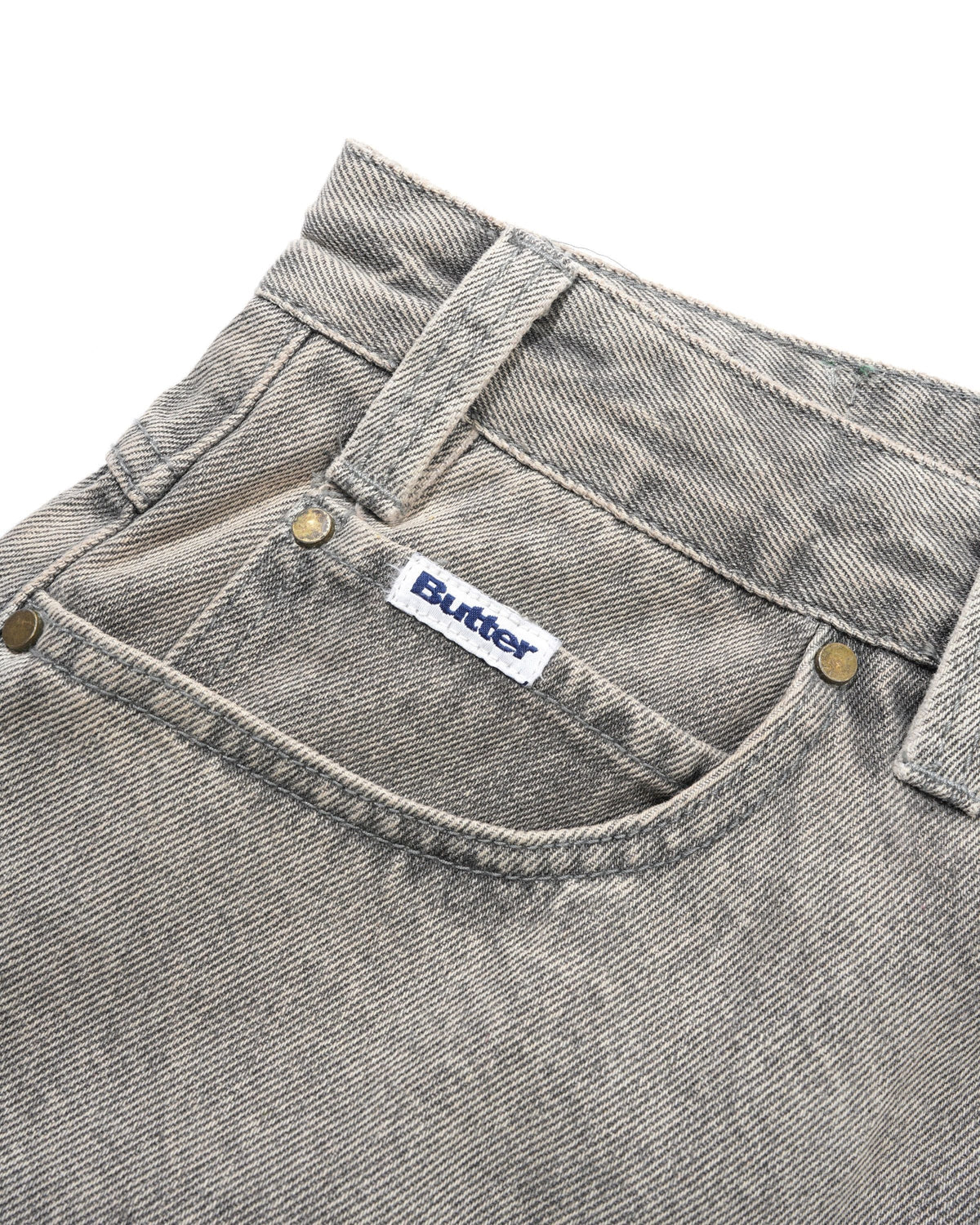 Wide Cut Denim Jeans, Grey Wash