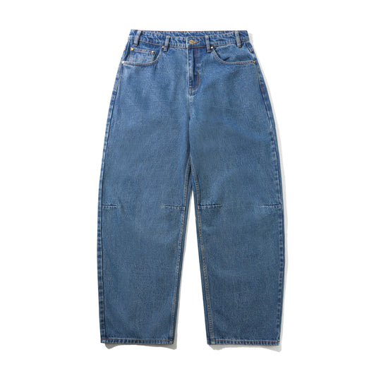 Wide Cut Denim Jeans, Mid Blue