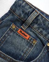 Wide Cut Denim Jeans, Mid Streaky Blue