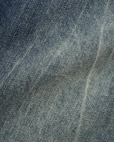Wide Cut Denim Jeans, Mid Streaky Blue
