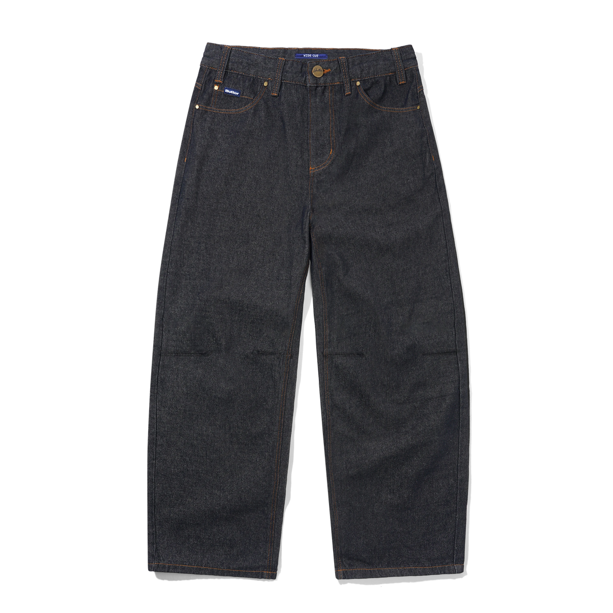 Wide Cut Denim Jeans, Raw Indigo