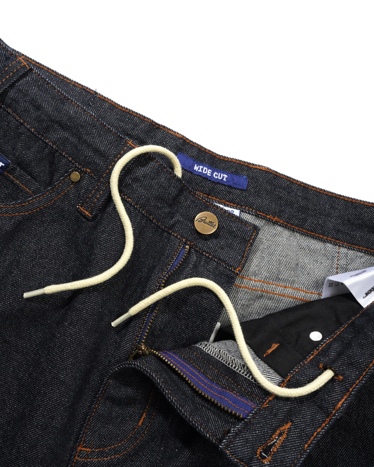 Wide Cut Denim Jeans, Raw Indigo
