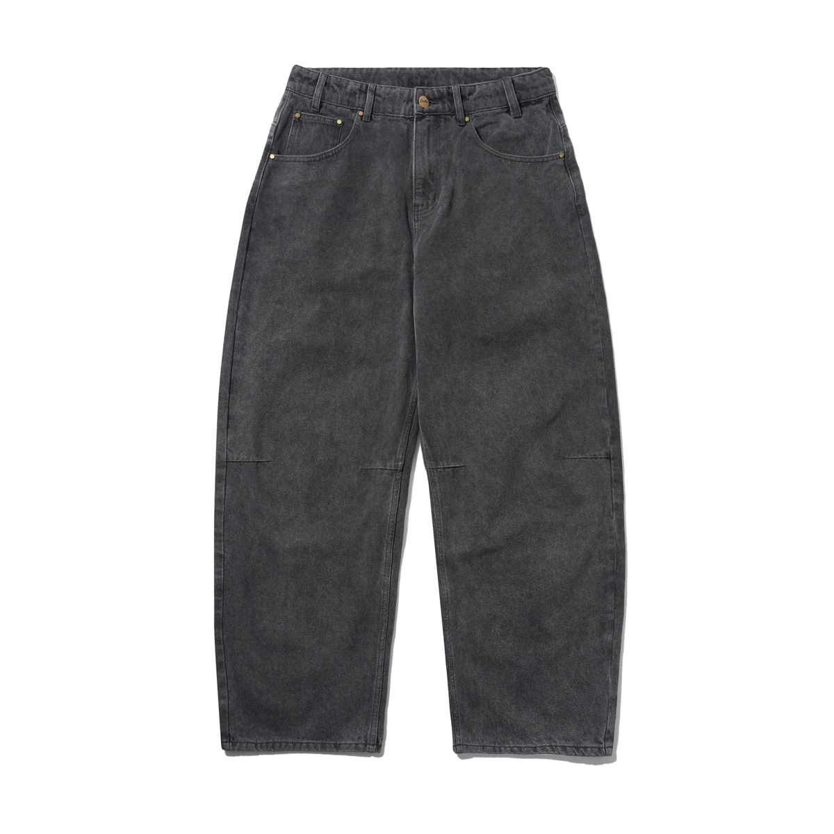 Wide Cut Denim Jeans, Rinsed Black