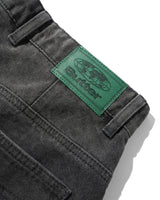Wide Cut Denim Jeans, Rinsed Black