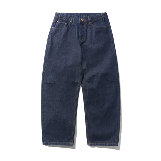 Wide Cut Denim Jeans, Selvedge Blue