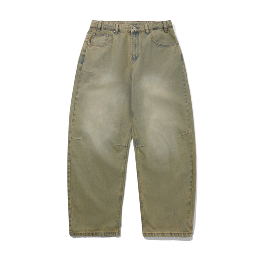 Wide Cut Denim Jeans, Sunfade Blue