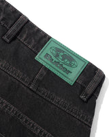Wide Cut Denim Jeans, Tinted Black