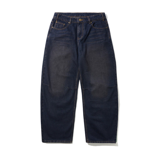 Wide Cut Denim Jeans, Tinted Dark Indigo
