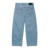 Wide Cut Denim Jeans, Washed Indigo