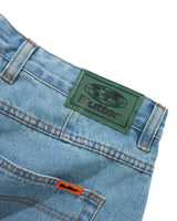 Wide Cut Denim Jeans, Washed Indigo