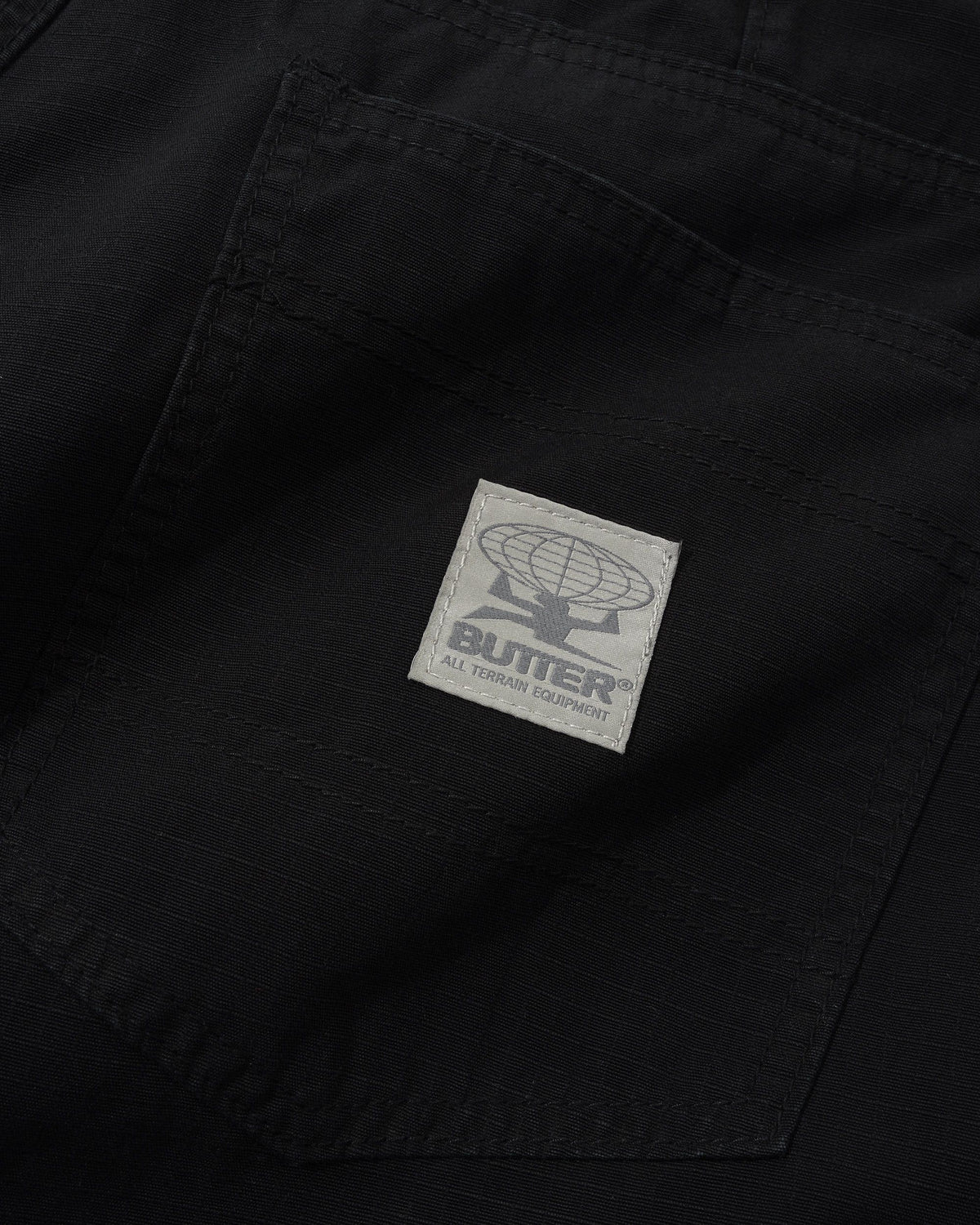Wide Cut Ripstop Pants, Black