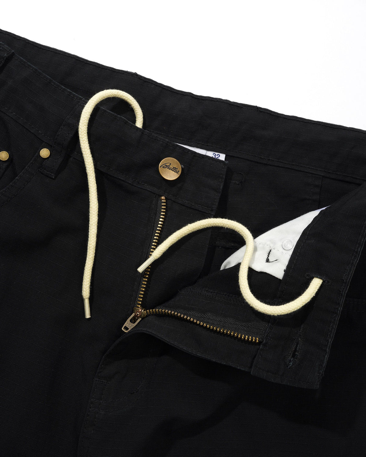 Wide Cut Ripstop Pants, Black