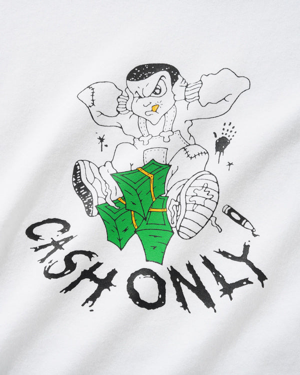 Cash Only Wise Tee, White